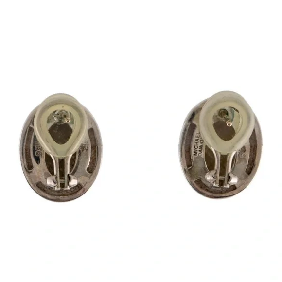 Michael Dawkins Earrings Sterling Silver Pierced Floral design - Picture 3 of 6